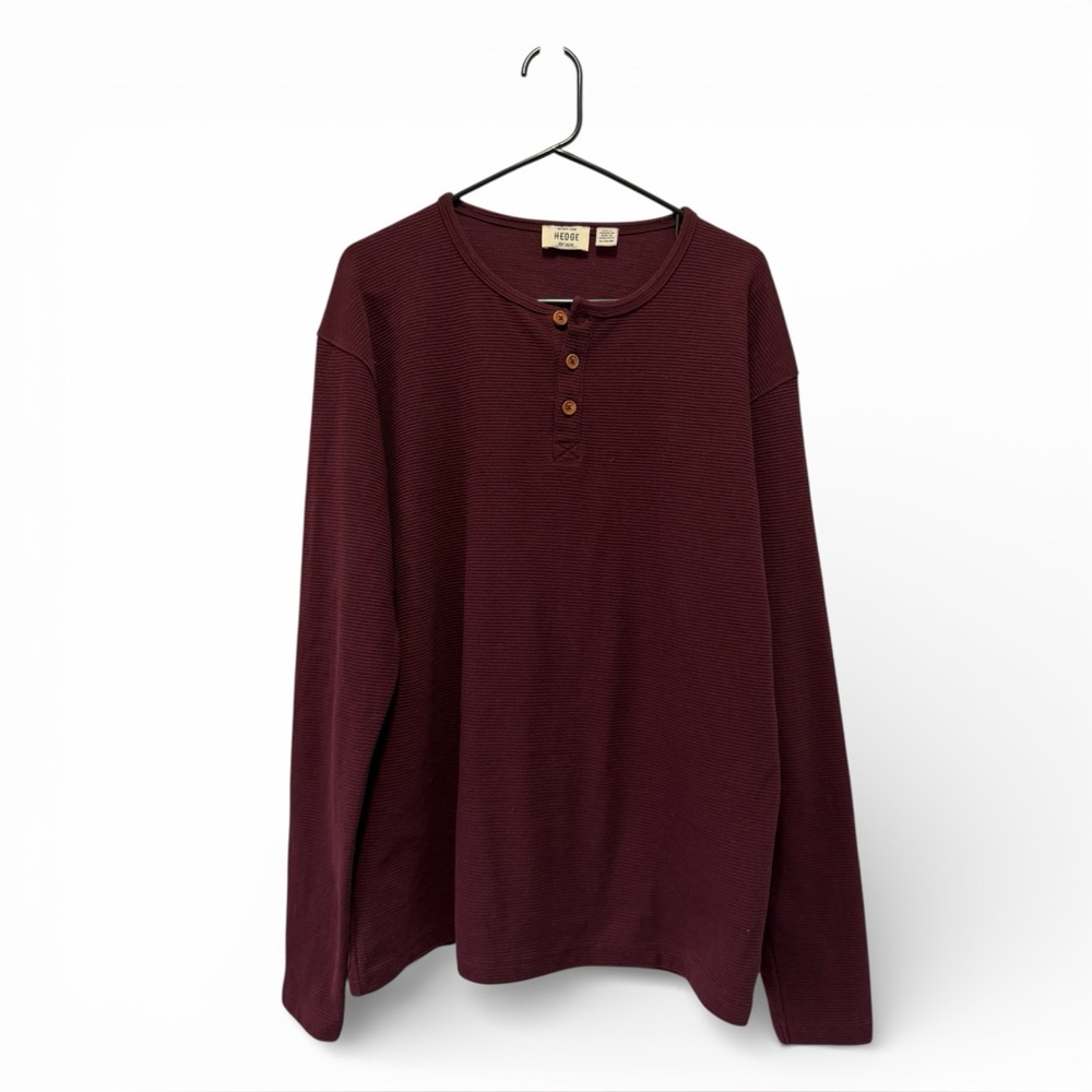 Hedge Men's Pullover Maroon‎ Long Sleeve Shirt Size